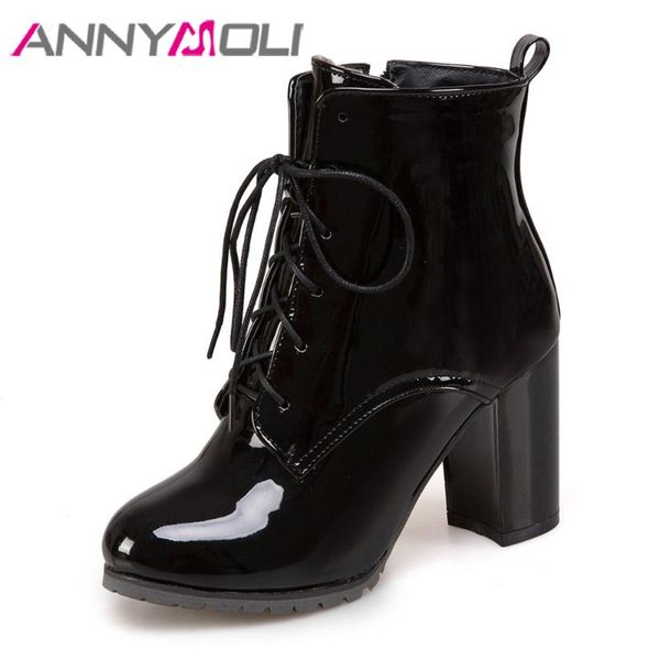 boots annymoli women ankle high heels autumn shoes square lace up short zip winter blue big size 3-12 10, Black
boots annymoli women ankle high heels autumn shoes square lace up short zip winter blue big size 3-12 10, Black