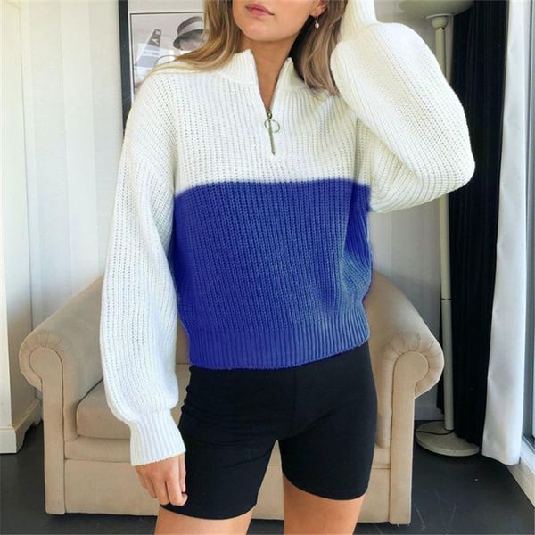 fashion women casual style sweater autumn winter lantern sleeve round neck color block knitwear women's sweaters, White;black
fashion women casual style sweater autumn winter lantern sleeve round neck color block knitwear women's sweaters, White;black