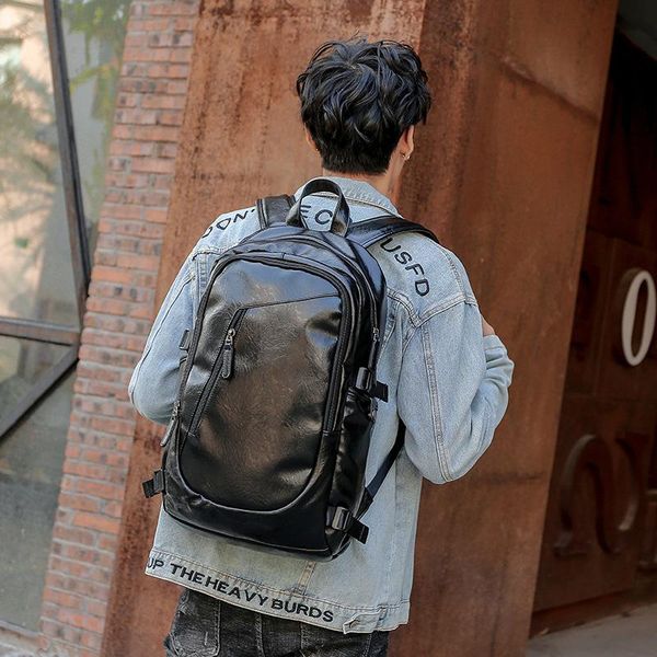 backpack men's korean style travel bag fashion pu leather large capacity student school
backpack men's korean style travel bag fashion pu leather large capacity student school