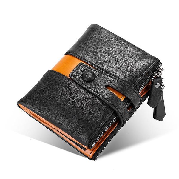 wallets genuine leather for men patchwork designer wallet short first layer purse business double zipper bolsa, Red;black
wallets genuine leather for men patchwork designer wallet short first layer purse business double zipper bolsa, Red;black