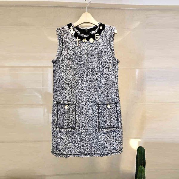 luxury brand dress women party birthday gift vestidos de festa tweed vest high-end beading office female es 1 210428, White
luxury brand dress women party birthday gift vestidos de festa tweed vest high-end beading office female es 1 210428, White
