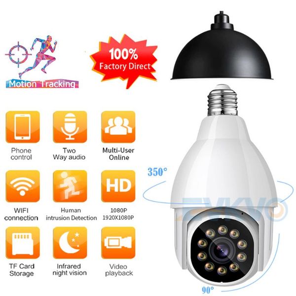 cameras e27 bulb connector ptz wifi camera two way talk auto tracking full color night vision home security cctv serveillence ip
cameras e27 bulb connector ptz wifi camera two way talk auto tracking full color night vision home security cctv serveillence ip