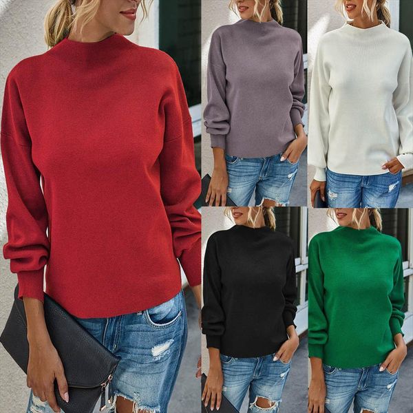 r40 solid kinitted women color womens sweater round collar long sleeve pullover for autumn winter clothing, White;black
r40 solid kinitted women color womens sweater round collar long sleeve pullover for autumn winter clothing, White;black