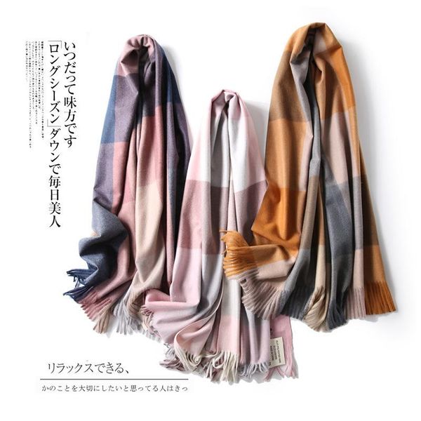 scarves scarf women's autumn winter thickened plaid shawl cashmere warm sciarpa donna bufandas invierno mujer for women, Blue;gray
scarves scarf women's autumn winter thickened plaid shawl cashmere warm sciarpa donna bufandas invierno mujer for women, Blue;gray