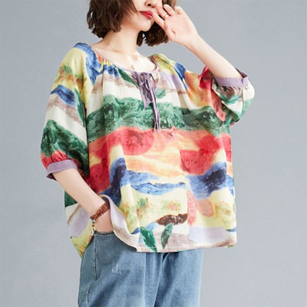 women's t-shirt summer arts style women short sleeve loose t-shirt vintage print o-neck cotton linen tee shirt femme big size q8ts, White
women's t-shirt summer arts style women short sleeve loose t-shirt vintage print o-neck cotton linen tee shirt femme big size q8ts, White