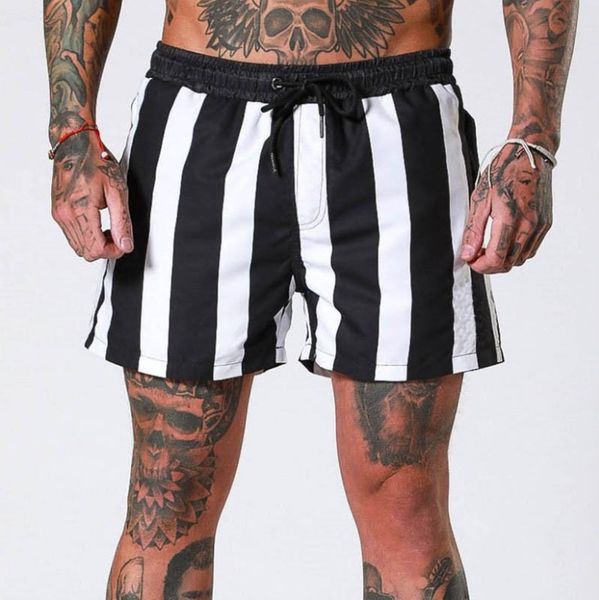 2021 trend striped beach holiday fashion sports men's shorts muscle fitness pants, White;black
2021 trend striped beach holiday fashion sports men's shorts muscle fitness pants, White;black