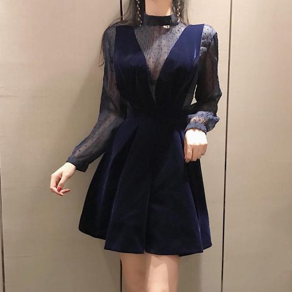 casual dresses women's clothing fashion autumn dress women stand dot long sleeve perspective mash+v-neck chic velour vest, Black;gray
casual dresses women's clothing fashion autumn dress women stand dot long sleeve perspective mash+v-neck chic velour vest, Black;gray