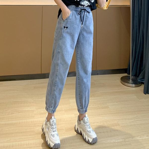 elastic waist jeans harem pants loose straight leg old trousers nine point slimming female trouser streetwear clthes women's, Blue
elastic waist jeans harem pants loose straight leg old trousers nine point slimming female trouser streetwear clthes women's, Blue
