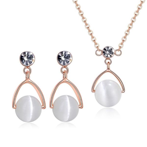 earrings & necklace rose golden white opal jewelry sets for women fashion set creative gift, Silver
earrings & necklace rose golden white opal jewelry sets for women fashion set creative gift, Silver