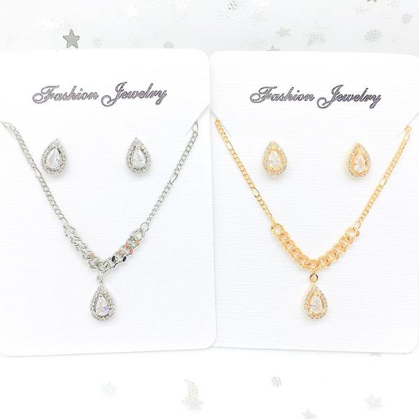 earrings & necklace 2021fashion white water drop cubic zirconia stud earring jewelry sets for women bridesmaids engagement gift, Silver
earrings & necklace 2021fashion white water drop cubic zirconia stud earring jewelry sets for women bridesmaids engagement gift, Silver