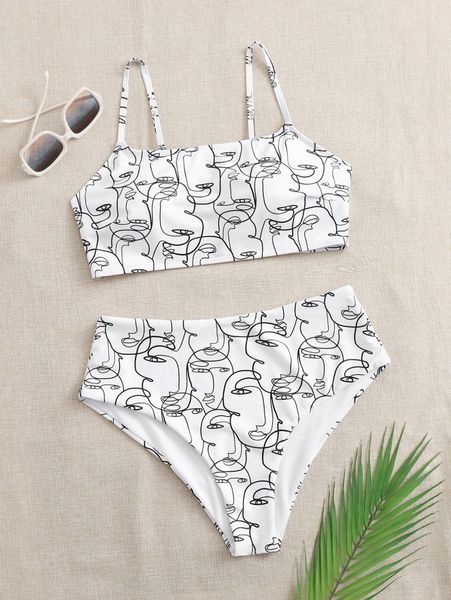 plus stick figure print bikini swimsuit c8wk#, Black
plus stick figure print bikini swimsuit c8wk#, Black