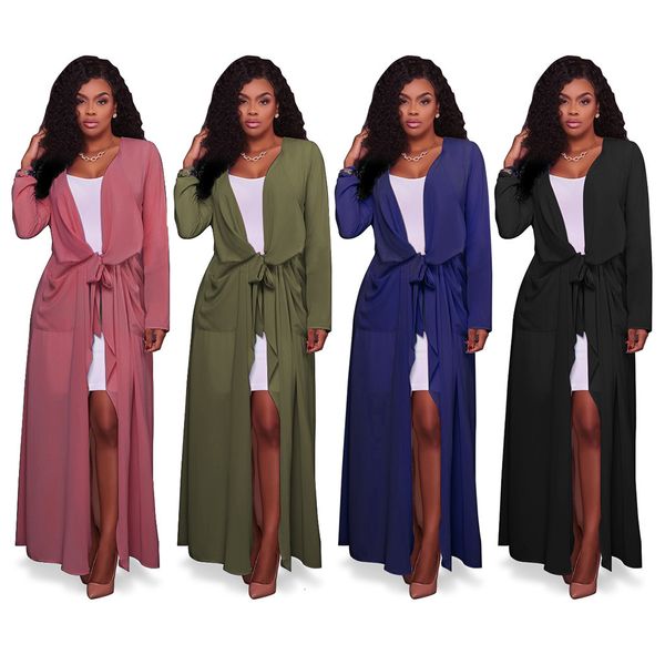 solid color cardigan autumn women's long sleeved skirt fashion casual loose chiffon blouse, Black;gray
solid color cardigan autumn women's long sleeved skirt fashion casual loose chiffon blouse, Black;gray