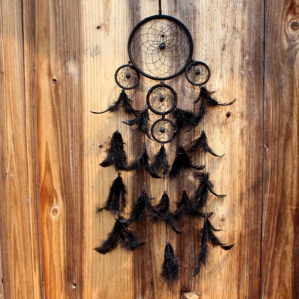 decorative objects & figurines dream catcher hanging multi-ring series black feather home wall beautiful
decorative objects & figurines dream catcher hanging multi-ring series black feather home wall beautiful