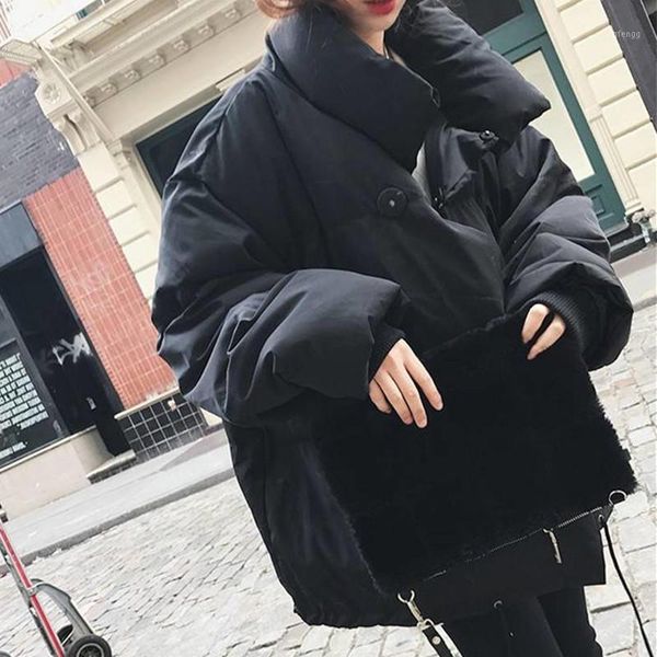 women's down & parkas short winter jacket women clothes warm thick cotton coat female casual loose padded oversized coats q4821, Black
women's down & parkas short winter jacket women clothes warm thick cotton coat female casual loose padded oversized coats q4821, Black