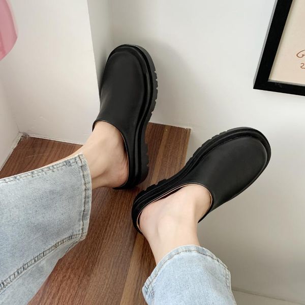 slippers 2021 women summer fashion closed toe leather shoes loafers high platform black heels zapatillas
slippers 2021 women summer fashion closed toe leather shoes loafers high platform black heels zapatillas