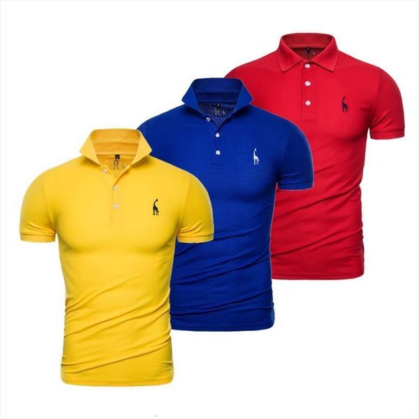 3pcs set summer giraffe embroidery men polo shirt solid business social casual mens polos short sleeve male tee shirts, White;black
3pcs set summer giraffe embroidery men polo shirt solid business social casual mens polos short sleeve male tee shirts, White;black