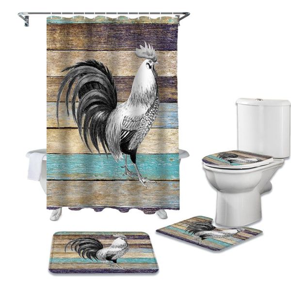 farm animal rooster wood grain shower curtain sets non-slip rugs toilet lid cover and bath mat waterproof bathroom curtains
farm animal rooster wood grain shower curtain sets non-slip rugs toilet lid cover and bath mat waterproof bathroom curtains