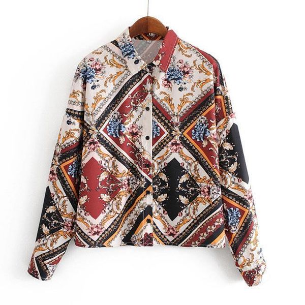 womens shirts women blouses print geometric pattern long sleeve shirt loose stand collar business casual femininas blusas, White
womens shirts women blouses print geometric pattern long sleeve shirt loose stand collar business casual femininas blusas, White