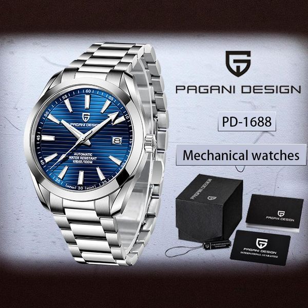 wristwatches 2021 pagani design automatic mechanical men's watch sapphire glass stainless steel waterproof for men, Slivery;brown
wristwatches 2021 pagani design automatic mechanical men's watch sapphire glass stainless steel waterproof for men, Slivery;brown