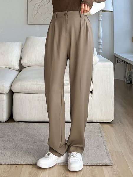 dazy fold pleated slant pocket pants k9yx#, Black;white