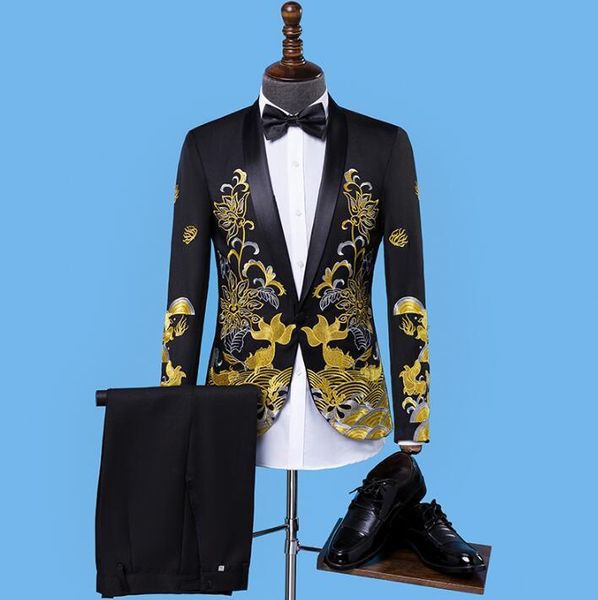 singer stage chinese style clothing for men embroidery suit set with pants 2021 mens wedding suits formal dress tie black men's & blaze, White;black
singer stage chinese style clothing for men embroidery suit set with pants 2021 mens wedding suits formal dress tie black men's & blaze, White;black
