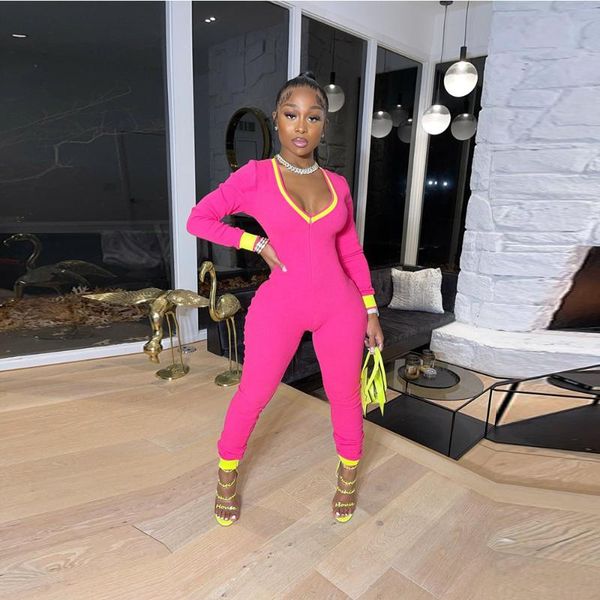 zipper v-neck black jumpsuit long sleeve women clubwear outfits 2021 spring fashion patchwork ladies clothes women's jumpsuits & romper, Black;white
zipper v-neck black jumpsuit long sleeve women clubwear outfits 2021 spring fashion patchwork ladies clothes women's jumpsuits & romper, Black;white