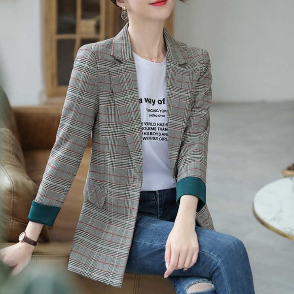 women's office suit casual professional ladies blazer checked long sleeve jacket fabric small 210527, White;black
women's office suit casual professional ladies blazer checked long sleeve jacket fabric small 210527, White;black