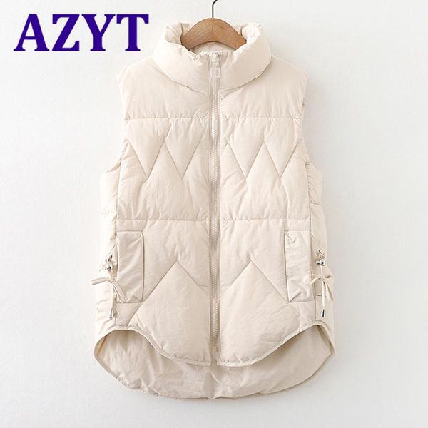 women's vests azyt winter women cotton down vest 2021 solid turn collar warm waistcoat for casual thicken sleeveless jacket, Black;white
women's vests azyt winter women cotton down vest 2021 solid turn collar warm waistcoat for casual thicken sleeveless jacket, Black;white