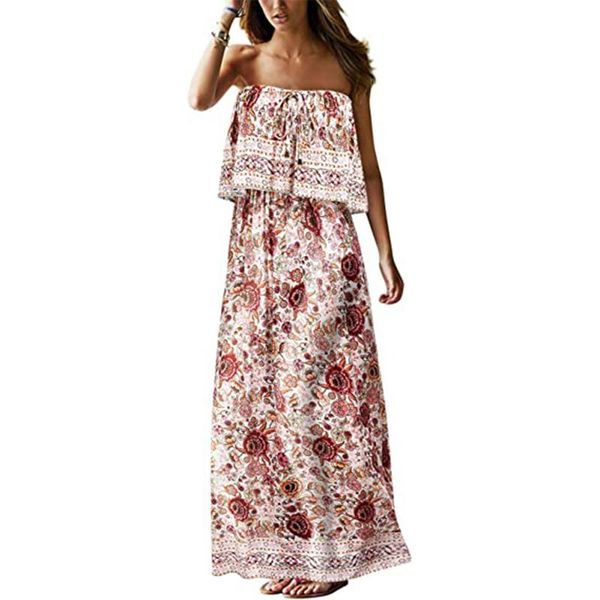 casual dresses fashion women's summer long dress sleeveless floral print strapless bohemian ladies loose beach holiday #t2g, Black;gray
casual dresses fashion women's summer long dress sleeveless floral print strapless bohemian ladies loose beach holiday #t2g, Black;gray