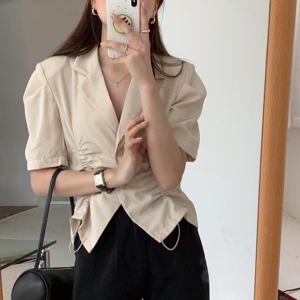 women's blouses & shirts women summer elegant cotton linen short blouse 2021 single breasted v neck shirring shirt puff sleeve overshi, White
women's blouses & shirts women summer elegant cotton linen short blouse 2021 single breasted v neck shirring shirt puff sleeve overshi, White