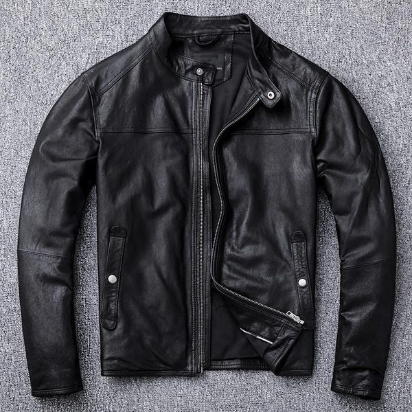 men's leather & faux natural 100% soft sheepskin tanned jacket black motocycle jackets motor clothing biker coat autumn
men's leather & faux natural 100% soft sheepskin tanned jacket black motocycle jackets motor clothing biker coat autumn