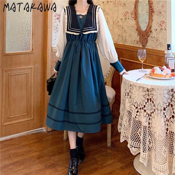 matakawa long-sleeved shirt woman dress japanese midi dresses for women preppy style vestido sailor collar robe femme 210513, Black;gray
matakawa long-sleeved shirt woman dress japanese midi dresses for women preppy style vestido sailor collar robe femme 210513, Black;gray