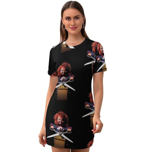 casual dresses chucky dress short sleeve vintage spandex bodycon ladies printed social fashion one-piece, Black;gray
casual dresses chucky dress short sleeve vintage spandex bodycon ladies printed social fashion one-piece, Black;gray