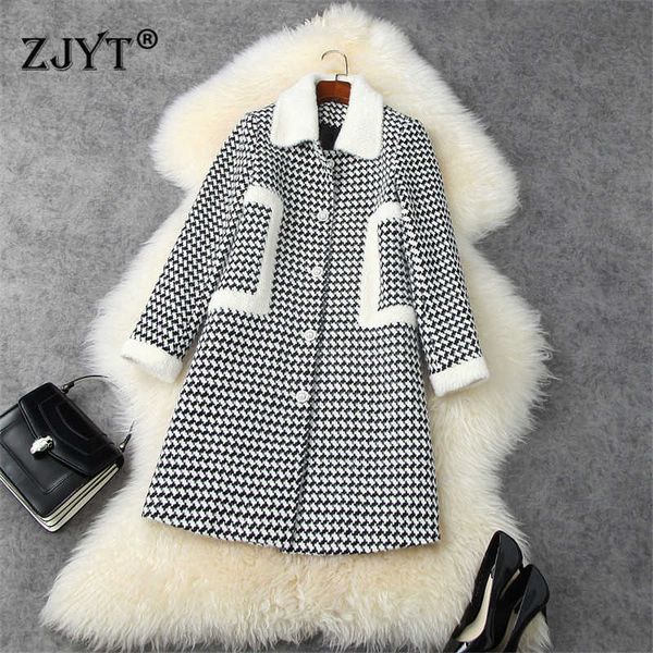 runway designers fur collar plaid loose woolen jackets and coats winter vintage women wool blends outerwear 210601, Black
runway designers fur collar plaid loose woolen jackets and coats winter vintage women wool blends outerwear 210601, Black