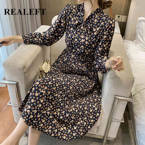 vintage retro floral printed women's dresses long sleeve female loose chiffon pleated bow dress spring summer 210428, Black;gray
vintage retro floral printed women's dresses long sleeve female loose chiffon pleated bow dress spring summer 210428, Black;gray