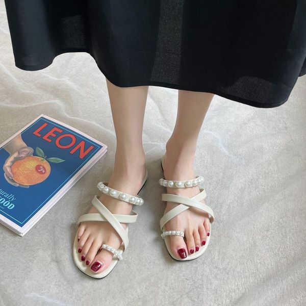 slippers women's 2021 sandals women summer fashion casual pearl-shaped flat ladies, Black
slippers women's 2021 sandals women summer fashion casual pearl-shaped flat ladies, Black