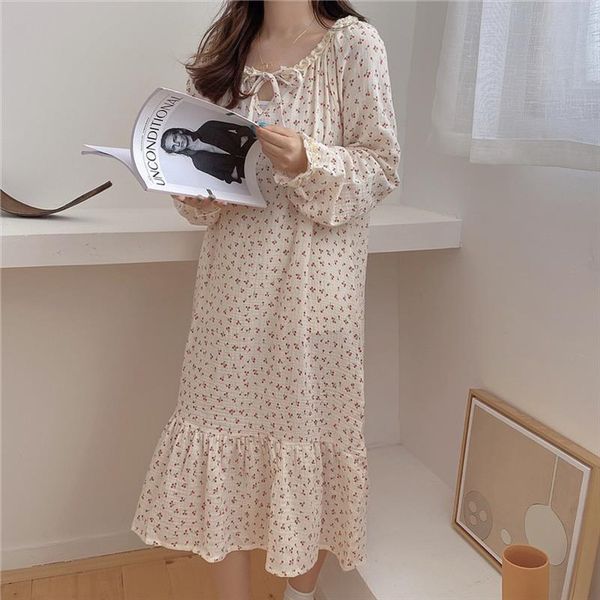 cute sweet cherry nightgowns womens sleepwears sleep dress long sleeve ruffles o neck cotton nightdress soft lace home clothes apricot, Black;red
cute sweet cherry nightgowns womens sleepwears sleep dress long sleeve ruffles o neck cotton nightdress soft lace home clothes apricot, Black;red