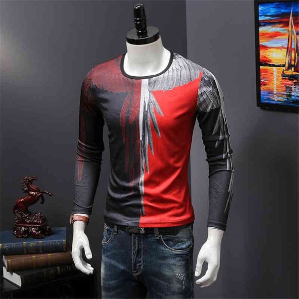 t shirts high-quality men's t-shirt printing fashion o-collar long-sleeved shirt, White;black
t shirts high-quality men's t-shirt printing fashion o-collar long-sleeved shirt, White;black