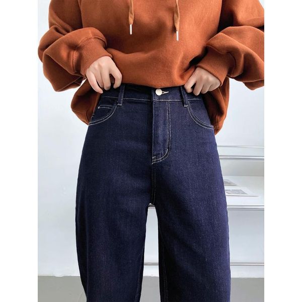 women's jeans high waist plus fleece straight trousers thin harlan carrot pants casual waisted, Blue
women's jeans high waist plus fleece straight trousers thin harlan carrot pants casual waisted, Blue