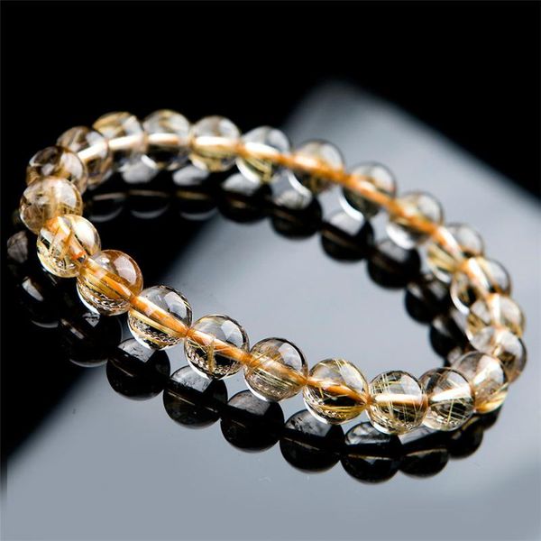 beaded, strands 8mm genuine brazil gold natural rutilated quartz bracelets women female stretch crystal round bead stone bracelet, Black
beaded, strands 8mm genuine brazil gold natural rutilated quartz bracelets women female stretch crystal round bead stone bracelet, Black