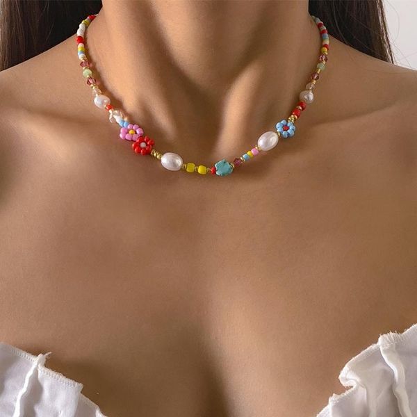 chokers cosysail bohemian multicolor beaded flower choker necklace for female pearl glass clavicle chain summer jewelry gift, Golden;silver
chokers cosysail bohemian multicolor beaded flower choker necklace for female pearl glass clavicle chain summer jewelry gift, Golden;silver