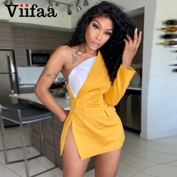 women's suits & blazers viifaa one shoulder blazer dress button up slim jackets for women spring autumn office coat streetwear, White;black
women's suits & blazers viifaa one shoulder blazer dress button up slim jackets for women spring autumn office coat streetwear, White;black