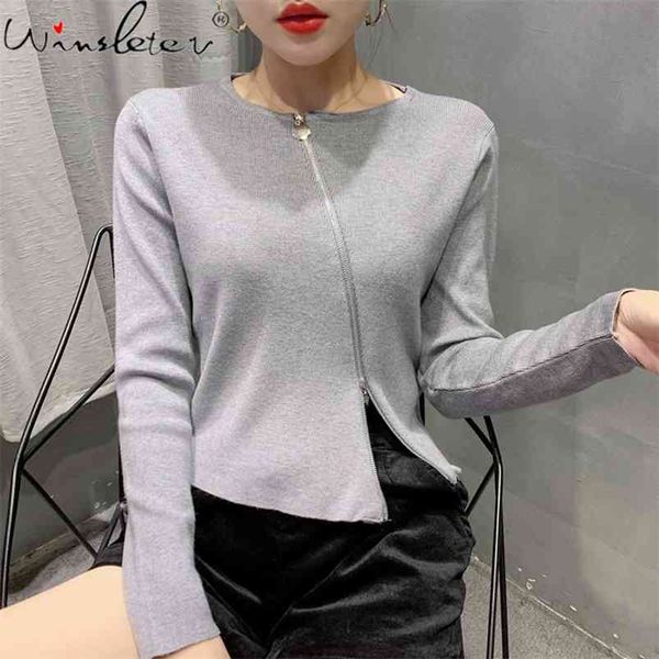 gray sweater solid o-neck oblique zipper short long sleeve multi colors pullover jumper knit t00305a 210421, Black;white
gray sweater solid o-neck oblique zipper short long sleeve multi colors pullover jumper knit t00305a 210421, Black;white