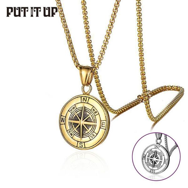 vintage compass pendant necklace punk gothic titanium steel stainless neck chain men's jewelry year gift necklaces, Silver
vintage compass pendant necklace punk gothic titanium steel stainless neck chain men's jewelry year gift necklaces, Silver