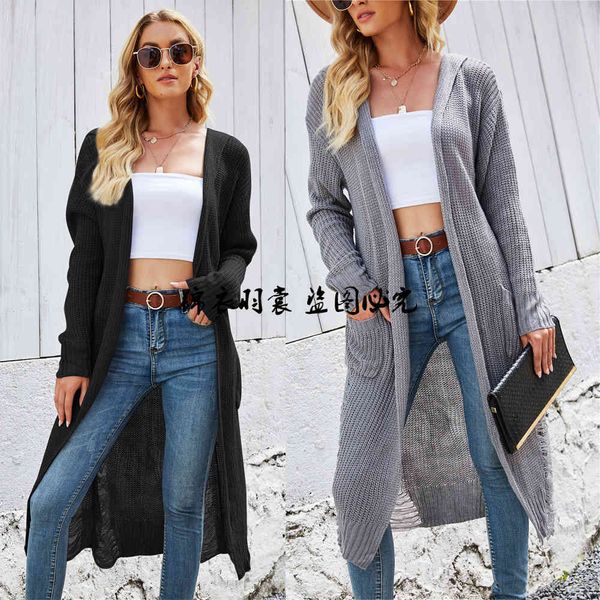 autumn and winter 2021 new large women's long sweater, hole cardigan, hooded sweater coat, White
autumn and winter 2021 new large women's long sweater, hole cardigan, hooded sweater coat, White