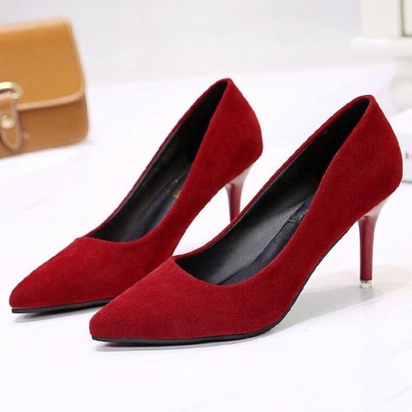 dress shoes fashion suede high heels women pumps pointed toe work pump stiletto woman wedding party derss elegant1, Black
dress shoes fashion suede high heels women pumps pointed toe work pump stiletto woman wedding party derss elegant1, Black