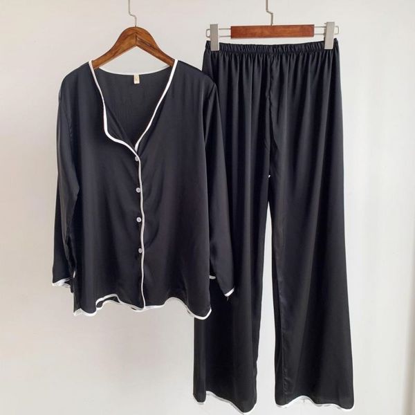 women's sleepwear pajamas set women pyjama pour femme spring long sleeve 2pcs shirt&trouser suits faux silk satin loungewear home, Black;red
women's sleepwear pajamas set women pyjama pour femme spring long sleeve 2pcs shirt&trouser suits faux silk satin loungewear home, Black;red