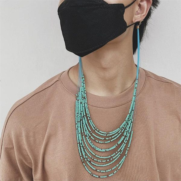 sunglasses frames bohemia multilayers acrylic beads link face mask chain necklace reading glasses cord holder strap for eyewear band, Silver
sunglasses frames bohemia multilayers acrylic beads link face mask chain necklace reading glasses cord holder strap for eyewear band, Silver