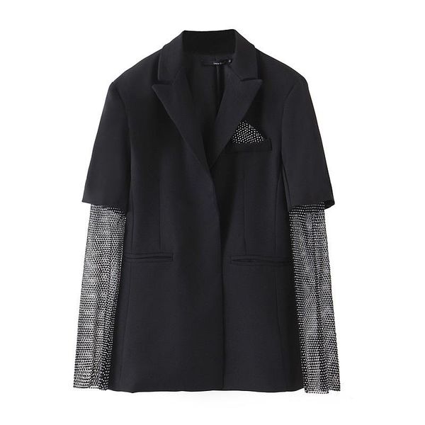 women's suits & blazers black blazer 2021 fashion rhinestone grid sleeve pocket suit collar solid color jacket ms. city mature advanc, White;black
women's suits & blazers black blazer 2021 fashion rhinestone grid sleeve pocket suit collar solid color jacket ms. city mature advanc, White;black