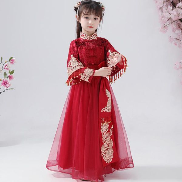girls hanfu skirt chinese style children's long-sleeved tang suit spring and autumn girl costume cheongsam holiday dress ethnic clothin, Red
girls hanfu skirt chinese style children's long-sleeved tang suit spring and autumn girl costume cheongsam holiday dress ethnic clothin, Red